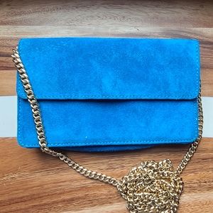 Blue Suede Leather Banana Republic Bag